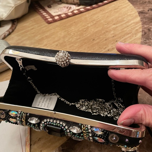 Joan Vass Beautiful Crystal stone encrusted Clutch - Picture 9 of 12